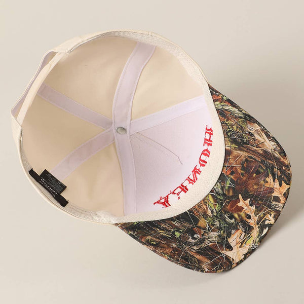 HONEY Lettering Embroidery Camo Two-Tone Cap