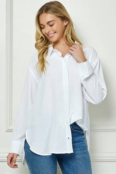 Oversized Boyfriend Light Weight Air flow Button Up Shirt