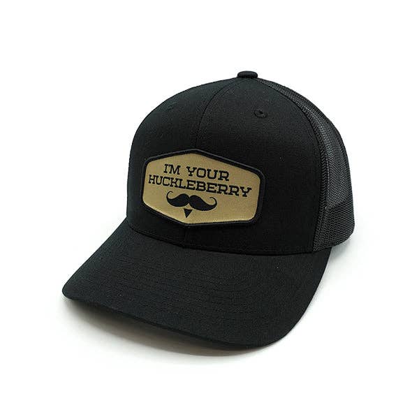 I’m your Huckleberry Woven Patch Hat: Black / Curved Bill Snapback