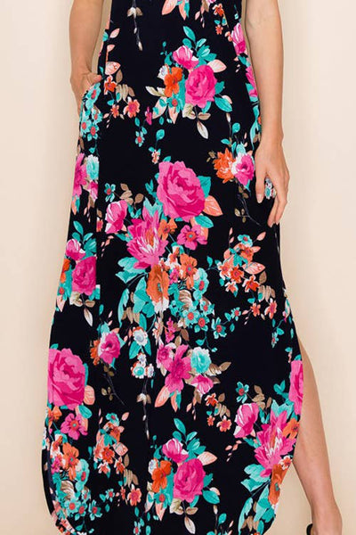 WOMEN FLORAL SUMMER SLEEVELESS MAXI DRESS