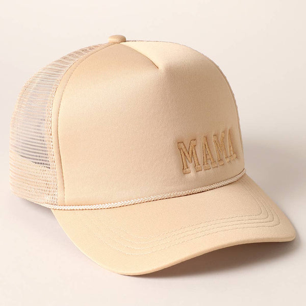 Mama Embroidered Foam Mesh Back Trucker Hat