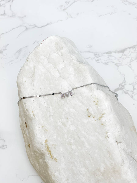 'Mrs' Pendant Necklaces: Silver