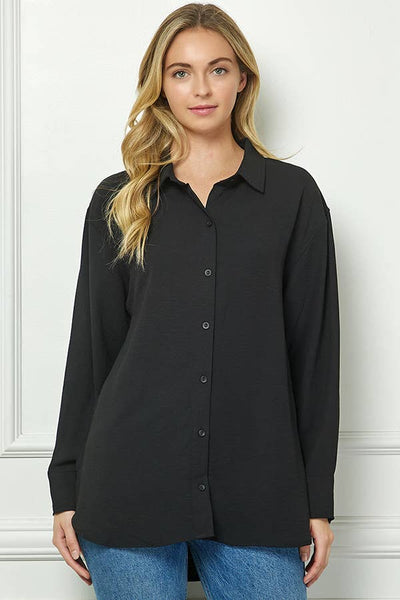 Oversized Boyfriend Light Weight Air flow Button Up Shirt