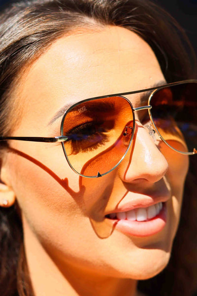 High Quality Unisex Aviator Sunglasses (Caramel)