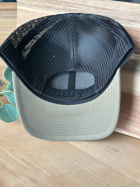 Fish Outline Leather Patch Hat