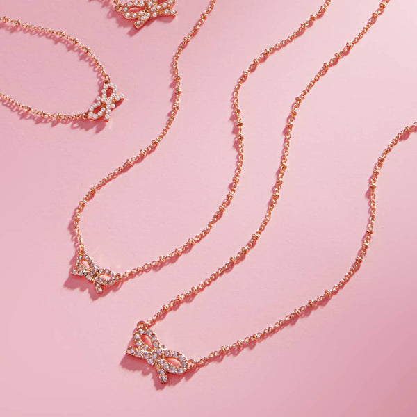 Bow with Rhinestone Mama Mini Necklace Set: ONE SIZE / CLR