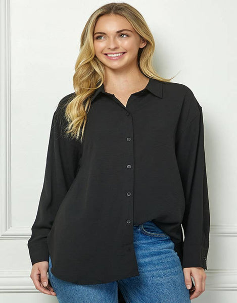 Oversized Boyfriend Light Weight Air flow Button Up Shirt