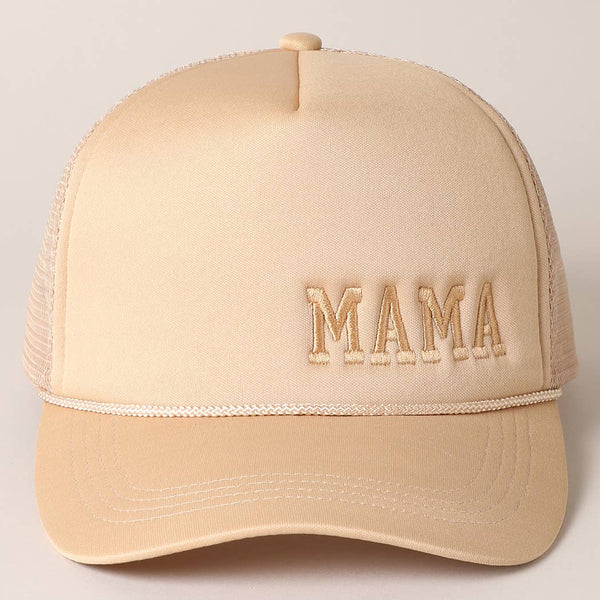 Mama Embroidered Foam Mesh Back Trucker Hat