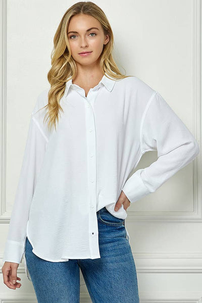 Oversized Boyfriend Light Weight Air flow Button Up Shirt