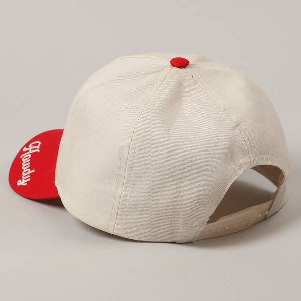 Detailed Cowboy Horse Embroidery Two-Tone Cap: Red / ONE SIZE