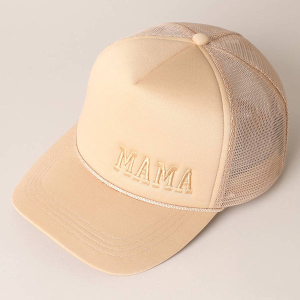 Mama Embroidered Foam Mesh Back Trucker Hat