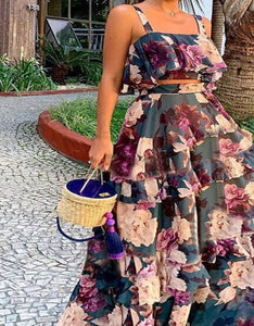 BEACH SIDE VACATION STYLE PRINT TWO PIECE SET