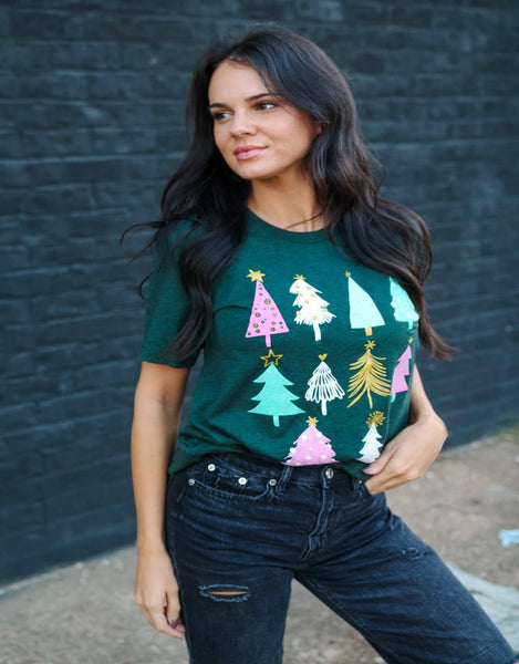 Pink Trees Short Sleeve