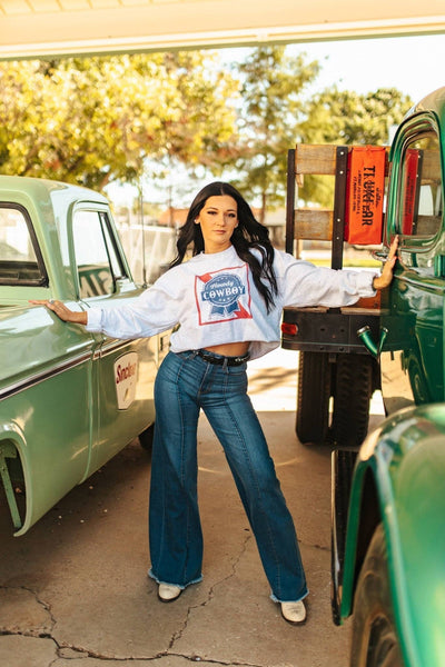 Howdy Cowboy Sweatshirt: Ash / S