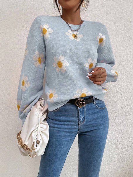 Loose Knit Pullover Round Sweater