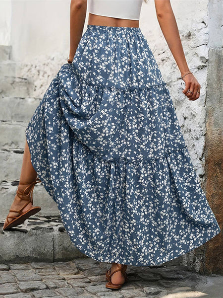 Floral Belt With Three-layer Splicing Skirt