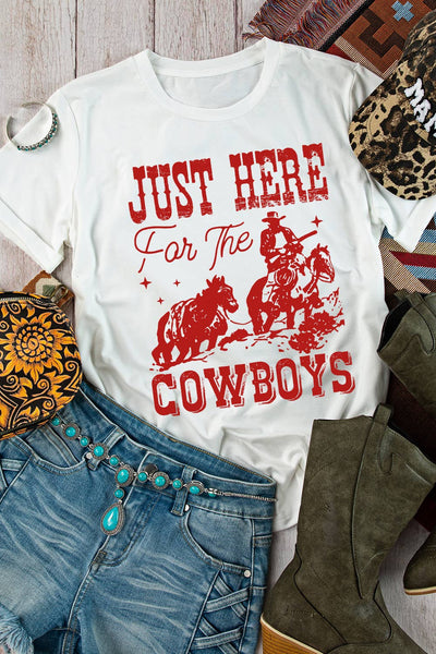 LDC JUST HERE For THE COWBOY Cuffed Sleeve Crew Neck Tee