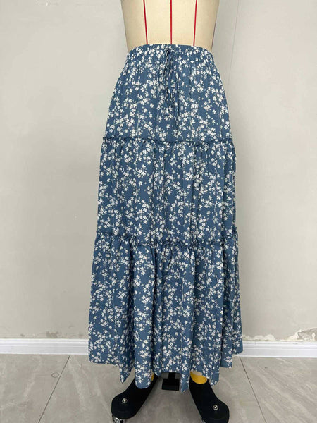 Floral Belt With Three-layer Splicing Skirt