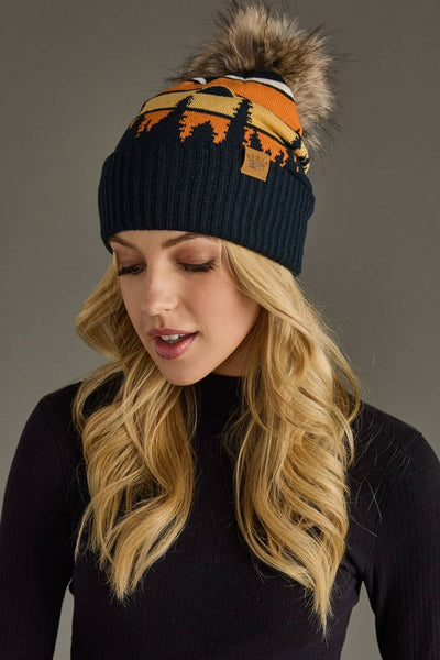 Dk. Navy Forest Landscape Pom Hat