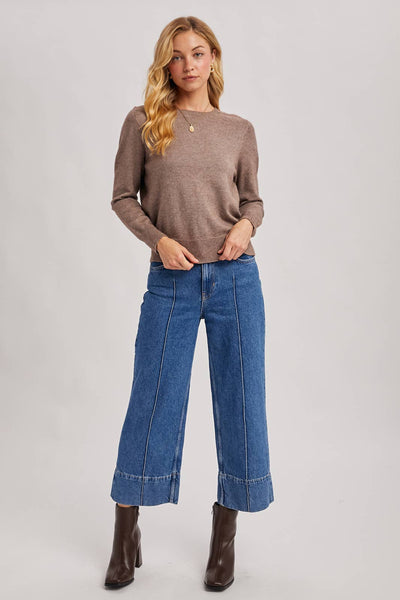 WHOLEGARMENT CREW NECK KNIT SWEATER