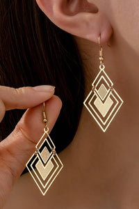 LDC Vintage Geometric Plated Alloy Dangle Earrings: Gold