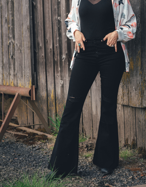 HIGH RISE SUPER FLARE JEANS