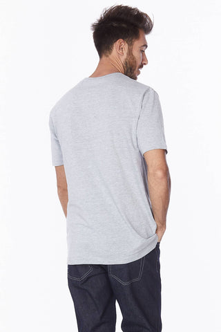 Men's Henley Short Sleeve Cotton T-Shirt: H-GREY
