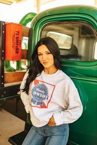Howdy Cowboy Sweatshirt: Ash / S