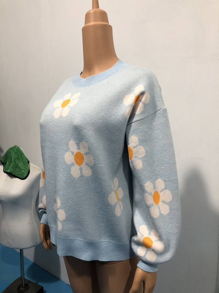 Loose Knit Pullover Round Sweater