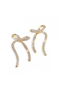 Sparkle Bow Earrings: Gold