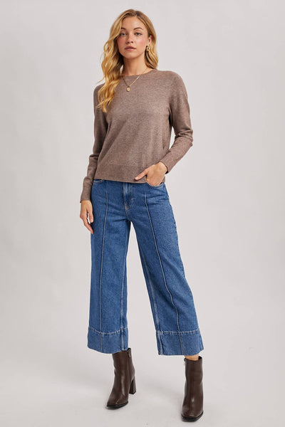 WHOLEGARMENT CREW NECK KNIT SWEATER