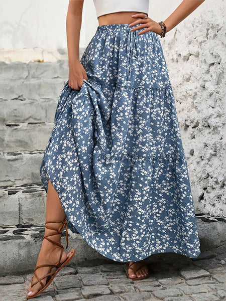 Floral Belt With Three-layer Splicing Skirt