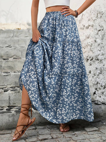 Floral Belt With Three-layer Splicing Skirt