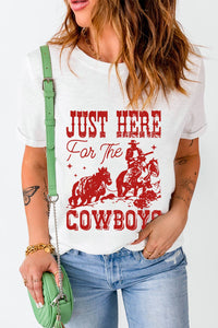 LDC JUST HERE For THE COWBOY Cuffed Sleeve Crew Neck Tee