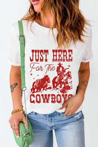 LDC JUST HERE For THE COWBOY Cuffed Sleeve Crew Neck Tee