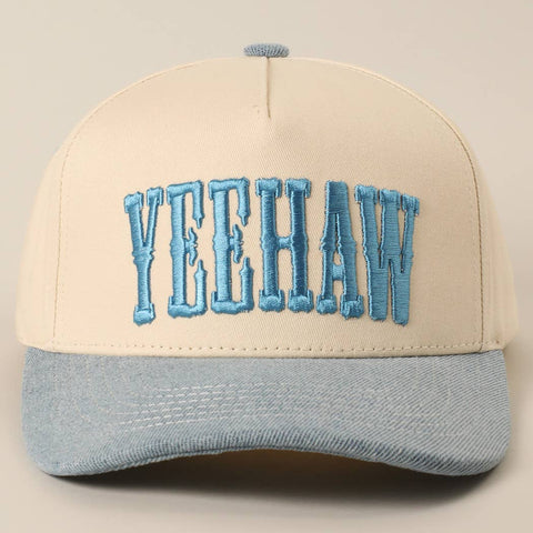 YEEHAW Two-Tone Embroidered Trucker Hat: DNM / ONE SIZE