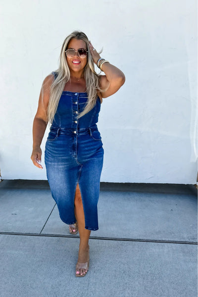 Overall Denim Dress