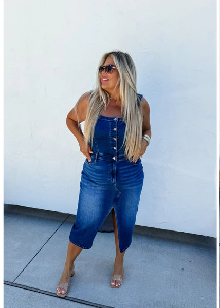 Overall Denim Dress