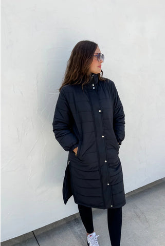 Long Puffer Jacket Black