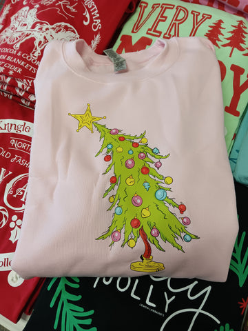 Pink Whoville Tree Sweatshirt