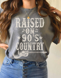RAISED ON 90'S COUNTRY MUSIC GRAPHIC TSHIRTS