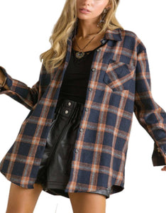 Long Sleeve Plaid Flannel Shirt Dress