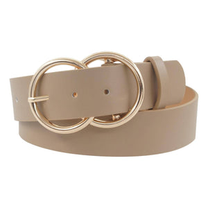 Thick Double Ring Belt: TAUPE